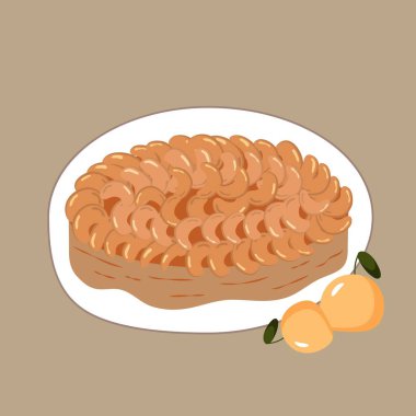 Tarte Tatin pastası, elmalı Fransız tatlısı, geleneksel mutfak..