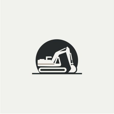 nakliye kazıcı simgesi logo endüstriyel işi
