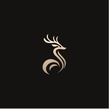 geyik logo simgesi etiket simgesi illüstrasyonuName