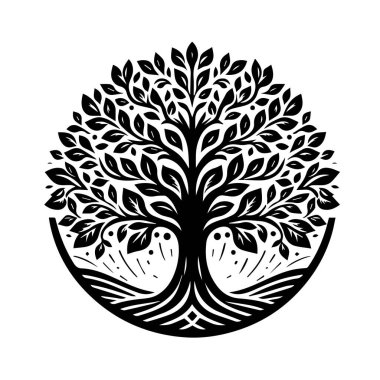 ağaç logosu vektör illüstrasyon şirketi zarif modern