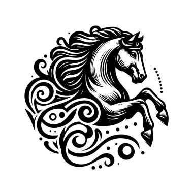at logosu siluet simgesi resmi ayrıntılı