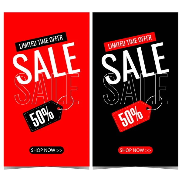 Vector Banner Template Design Sale Discount Announcement Promotion Label Tag — Stock Vector