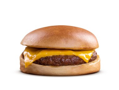 Beyaz arka planda izole edilmiş lezzetli fast food çizburgerleri.