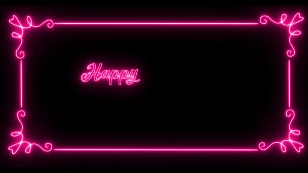 Neon Happy Valentine Day Animation Happy Valentine Day Animation — Stockvideo