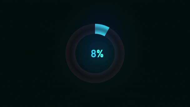 Computer Digital Technology Concept Loading Screen Percentages Circle — Stok video