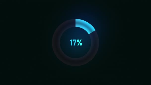 Computer Digital Technology Concept Loading Screen Percentages Circle — Stockvideo