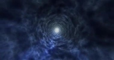 Looping Background Blue Energy Vortex Tunnel . 4K resolution