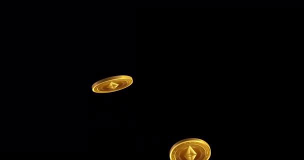 Падіння Етерієвих Монет Альфа Канал — стокове відео