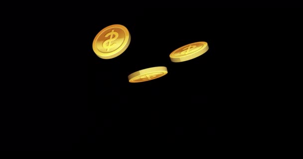 Fallende Dolars Währungssymbole Alpha Kanal — Stockvideo