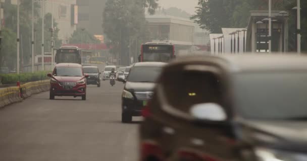 Jakarta Indonesien Mjuni 2023 Trafiktäthet Jakarta Eftermiddagen Efter Arbetstid — Stockvideo