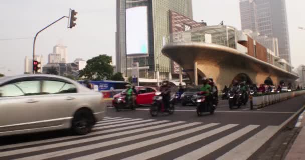 Jakarta Indonézia Mjúnius 2023 Közlekedési Sűrűség Jakartában Délután Munkaidő Után — Stock videók