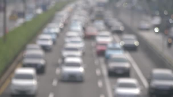 Fondo Abstracto Tráfico Ocupado Con Vehículos Caóticos Revolviendo Carretera — Vídeos de Stock
