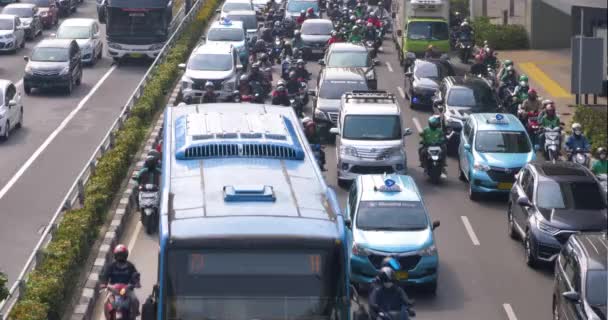 Jakarta Indonesien Mai 2024 Stau Auf Der Straße Haryono Süd — Stockvideo
