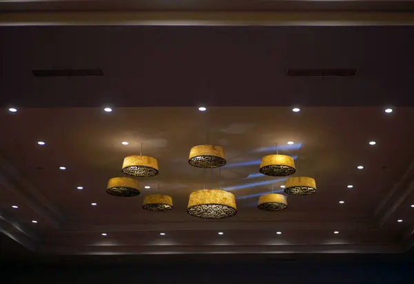 stock image  interior design of ceiling lights in a building