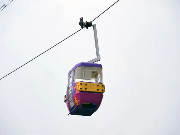 stock image cable car with blue sky background. Cable car in Taman Mini Indonesia Indah