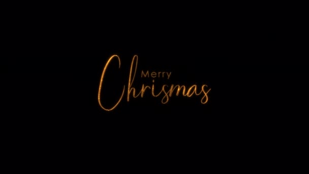 Αφηρημένη Χρυσό Λαμπερό Κείμενο Animation Καλά Χριστούγεννα Μαύρο Φόντο Μεμονωμένο — Αρχείο Βίντεο