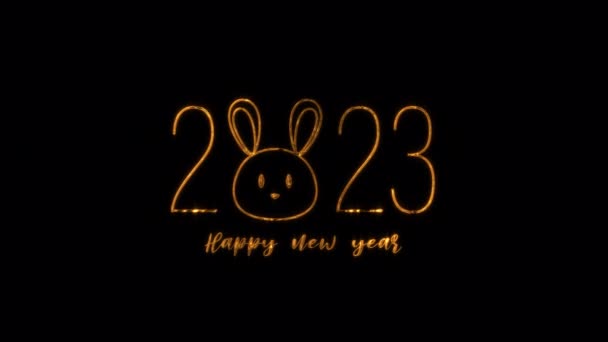 Абстрактна Золота Блискуча Текстова Анімація 2023 Щасливий Новий Рік Обличчям — стокове відео