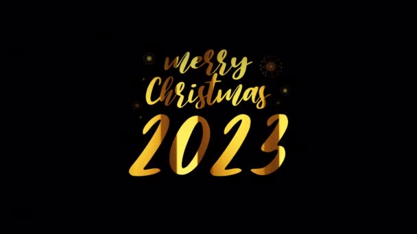 2023 Veselé Vánoce Zlatý Text Lehkým Pohybem Animační Prvek Efekt — Stock video