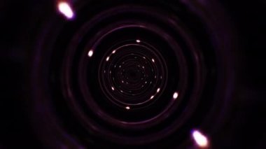 Soyut hipnotik merkez radyal ışıltı halkası girdap tünel optik ışık geri tepmesi. 4K 3D kusursuz döngü fütüristik daire arkaplanı oluşturuluyor. Parlayan soyut bilim kurgu dokusu 