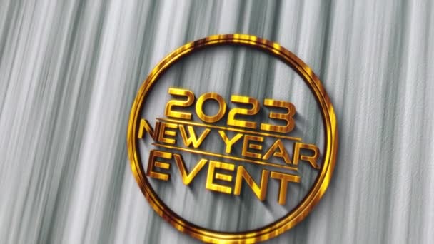 Анімація 2023 New Year Event Gold Chrome Text Cinematic Title — стокове відео