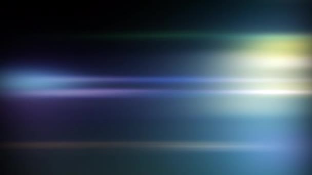 Abstrait Lumière Optique Mobile Horizontale Multicolore Effet Fuite Lumière Sur — Video