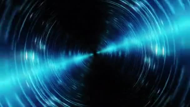 Abstrakcyjny Pętla Niebieski Okrąg Promieniowy Pierścień Świecić Wir Tunel Optyczne — Wideo stockowe