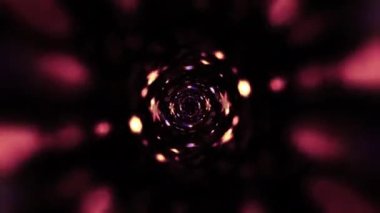 Soyut döngü merkezi radyal fantezi altın bokeh parçacıkları ışık tüneli parıldıyor. VJ disko müziği için soyut arkaplan. 4K 3D kusursuz döngü. Psikedelik kaleydoskop. Bokeh ışığı hareket ediyor ve dönüyor.. 