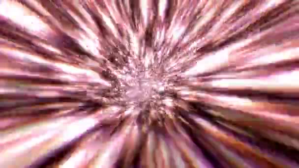Hyperspace Light Speed Space Flight Bright Flicker Gold Star Space — Stock Video