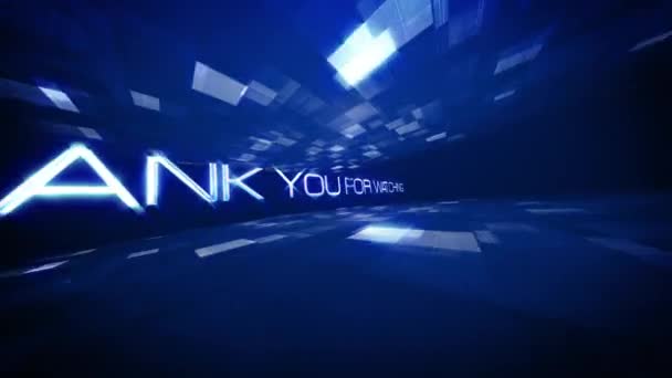Thank You Watching Text Science Technology Futuristic Cinematic Title Background — Stock Video
