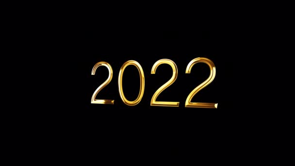 Βρόχο Χρυσό Αστραφτερό Κείμενο Αλλαγή Από 2022 2023 Για Νέο — Αρχείο Βίντεο