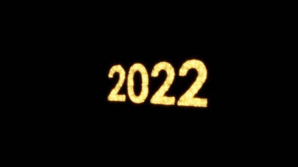 Smyčka Zlatý Třpytivý Text Změna 2022 2023 Pro Nový Rok — Stock video
