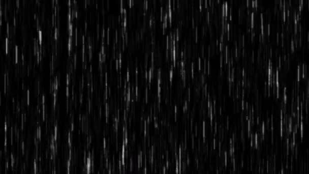 Looping Blurred Falling Rain Digital Black Background Animation — Stock Video