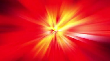 Güzel merkez sarı turuncu kırmızı ışık radyal ışın arkaplanının animasyon döngüsü. Parlak ışıklarla soyut hareket arkaplanı.