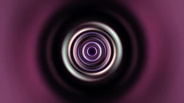 Абстрактний Гіпнотичний Різнокольоровий Світиться Радіальний Круг Кільця Обертання Петлі Гіпнотичні — стокове відео