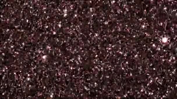 Gyönyörű Hurok Alá Mozgó Ragyogás Arany Csillag Hópelyhek Animaiton Fekete — Stock videók