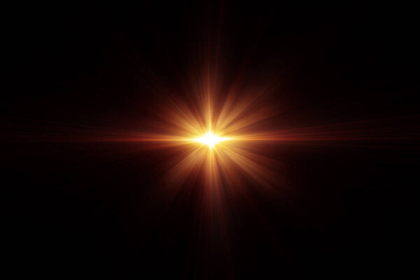 3D иллюстрация Lens Flare. Свет на черном фоне. Элемент эффекта 3D-рендеринга оптической вспышки для добавления наложения или фильтра на фотографии. Абстрактные блики на фоне цифровых бликов объектива.