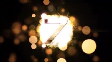 10 'dan Mutlu Noeller' e kadar altın metin geri sayımı ve altın renkli Bokeh sineması soyut arkaplanlı Mutlu Yıllar