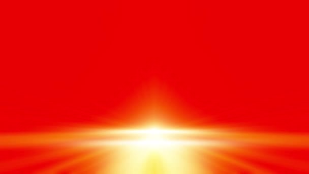 Abstrakte Schleife Radial Gelbes Licht Optisches Leuchtfeuer Strahl Auf Rotem — Stockvideo