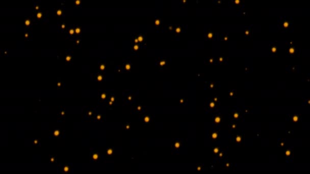 Abstrato Loop Cintilação Brilho Partículas Poeira Laranja Flutuando Sobre Fundo — Vídeo de Stock
