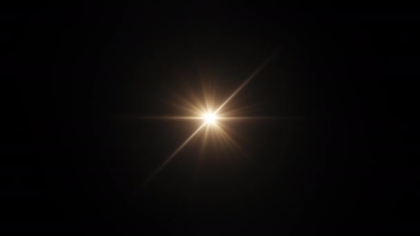 Schleife Zentrum Rotierenden Flackernden Glühstern Leuchtet Optische Linse Fackelt Glänzende — Stockvideo