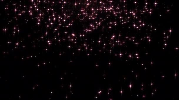 Όμορφη Βρόχο Αφηρημένη Πτώση Τρεμοπαίζει Glitter Αστέρια Σωματίδια Animation Φως — Αρχείο Βίντεο