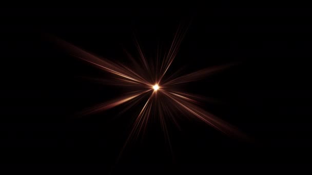 Boucle Centre Rotatif Scintillant Étoile Soleil Lumières Lentille Optique Fusées — Video