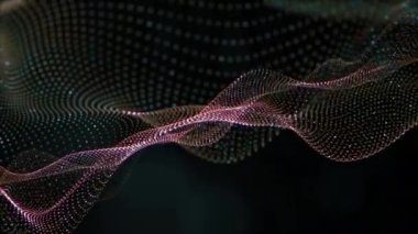 Soyut, dikişsiz, ışıldayan pembe, soyut, ışıldayan, ışıldayan dalga parçacıkları, dijital veri akışının hareketi. Büyük veri arkaplanı kavramı. Siber ya da teknoloji geçmişi