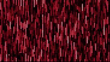 4K 3d soyut döngü kırmızı dijital hat çemberi mozaik fayans desenli animasyon arkaplanını bozar. Küçük yanıp sönen karesi yanıp sönen elektrik hattı ile. 