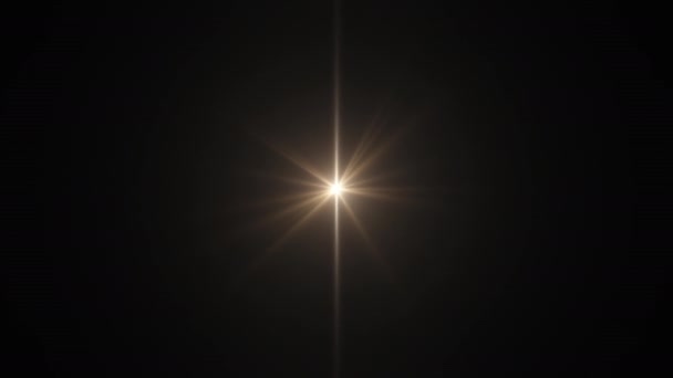Loop Center Rotation Flickering Glow Gold Star Lights Optical Lens — Vídeo de Stock