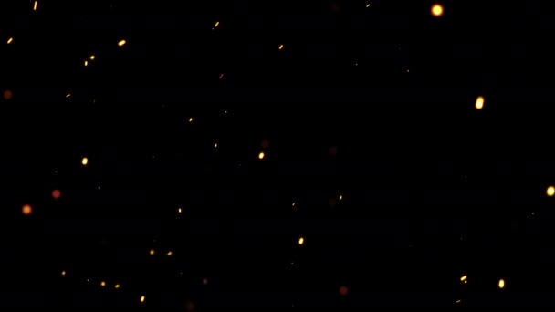 Loop Glow Orange Red Dust Particles Fire Flow Top Right — Vídeo de Stock