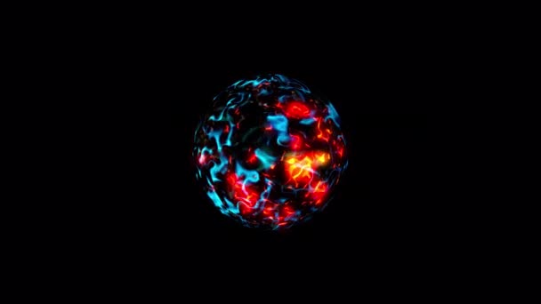 Streszczenie Pętli Ciemnoniebieski Czerwony Ogień Energia Gwiazda Planeta Kula Animacje — Wideo stockowe