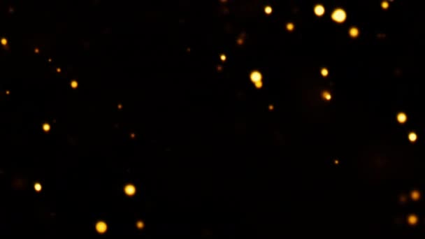 Loop Abstract Flow Glow Glittering Orange Black Background Animation Fiery — Video