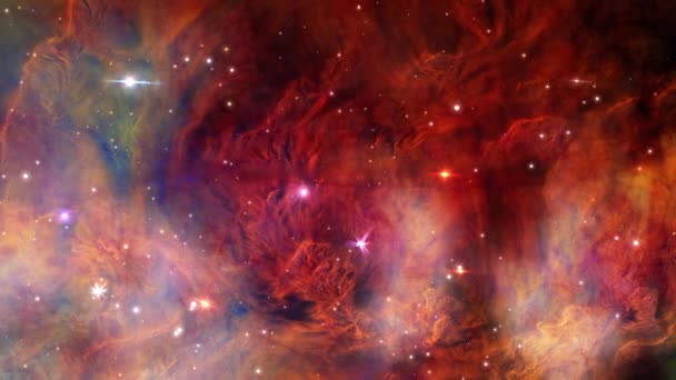 Galaxy Space Flight Exploration Nebula Travel Open Cluster Ngc6530 Looping — Vídeo de stock