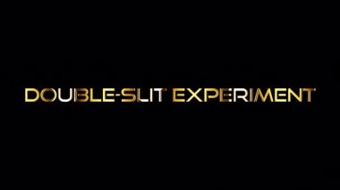 Loop DOUBLE-SLIT EXPERIMENT Gold Text Titles background isolated with alpha channel Quick time Prores 444 